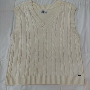 Cream Cable Knit Sweater Vest